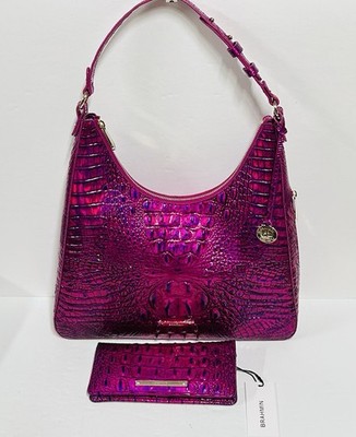 BRAHMIN NWT VOLTAGE VIOLET TABITHA SATCHEL & ADY WALLET ~ GENUINE
