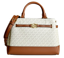Michael Kors women's bag shoulder bag REED LG CZ BELTED SATCHEL vanilla