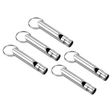 5pcs Emergency Whistles, Safety Outdoor Survival Whistle for Camping, Silver