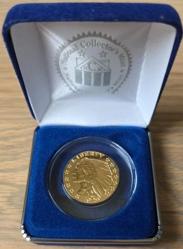 (Set of 2) 1929 Liberty Indian Eagle Five Dollar Coin Copy Gold-Clad