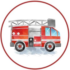 Essbarer Tortenaufleger Feuerwehrauto Oblaten- oder Zuckerpapier