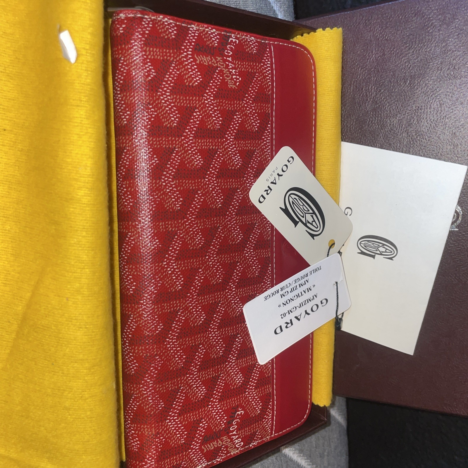 GOYARD Matignon GM Long Zipped Wallet in Authentic Red