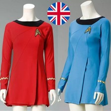 Star Trek TOS Female Duty Dress Cosplay Costume Uniform Gown Red Women Skirt UK
