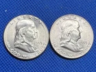 2 Coins 1953-S & D Franklin Half Dollar BRILLIANT UNCIRCULATED Silver #353