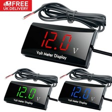UK 12V LED Digital Display Voltmeter Car Motorcycle Voltage Gauge Panel Meter