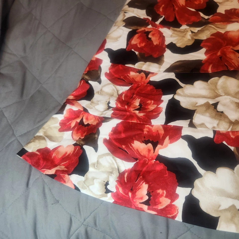 Vestido sin tirantes floral rojo blanco rosa mercado negro de la Casa Blanca talla 12 algodón Foto 2 de 4