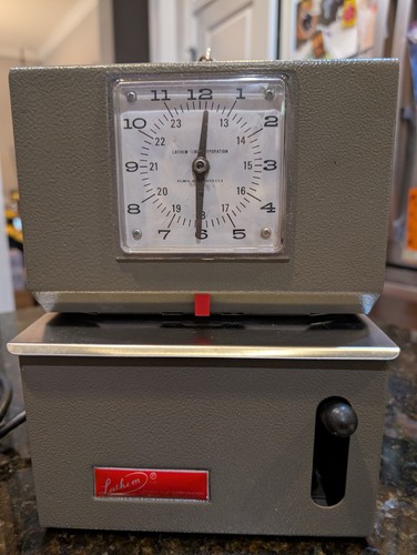 Vintage Lathem 2121 Manual Punch Time Clock With Keys - For Parts