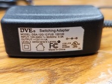 NEW DVE 12 Volt DC 1 Amp Switching Adapter Power Supply DSA-12PFT-12 FUS (BB8)