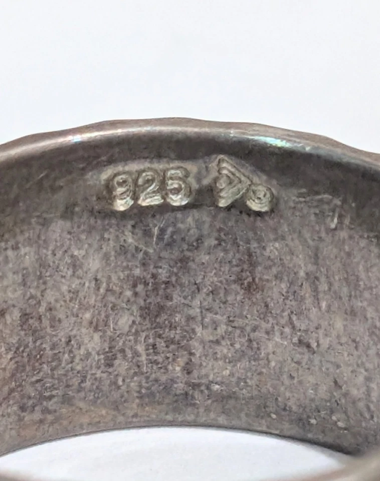 VTG Silpada Hammered Sterling Silver Two Tone Spinner Size 11.5 Ring 14 Grams  - Image 3 of 3