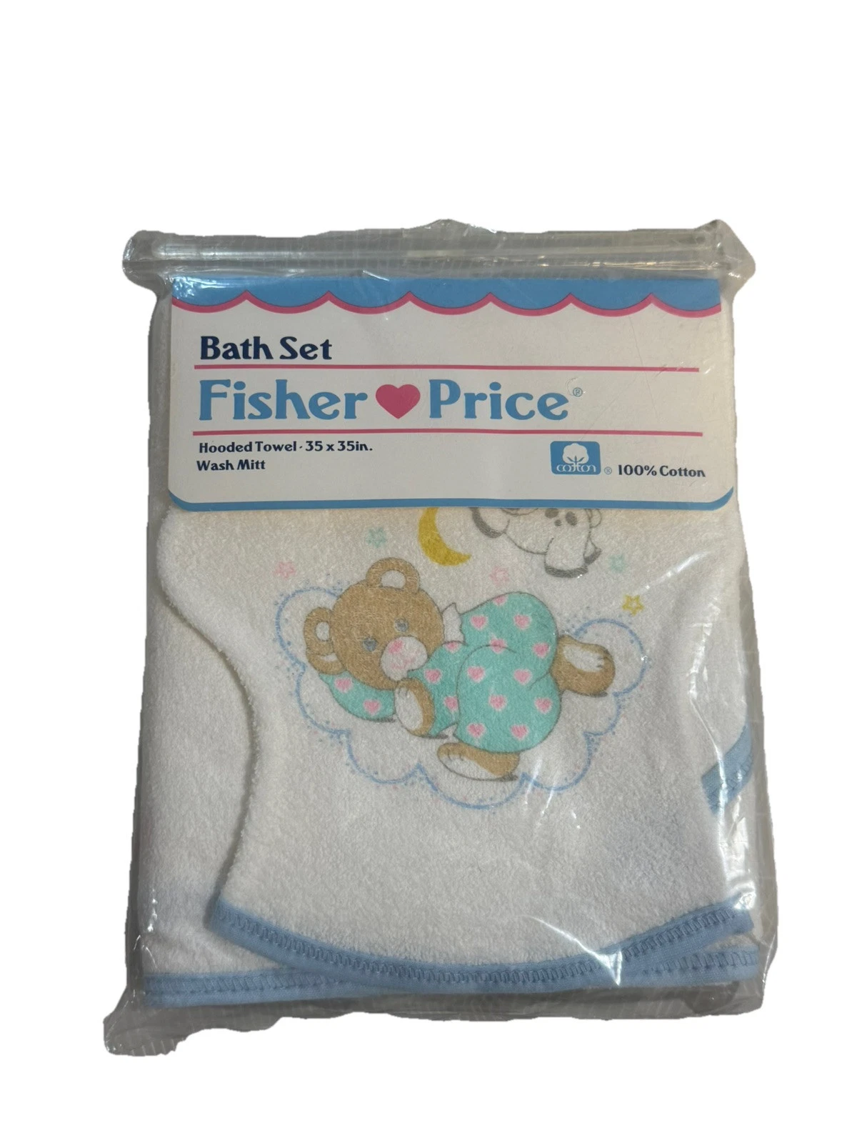 Vintage Fisher Price Bath Set Hooded Towel & Wash Mitt Cow Over The Moon Baby
Opens in a new window