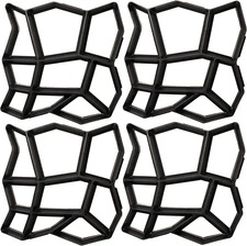 Walk Path Maker, Pathmate Stone Mold Paving Pavement 4Packs 13X13X1.4 inch 