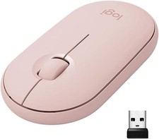 Logitech Pebble M350 Wireless Mouse Bluetooth 2.4GHz Receiver Silent PC Mac Pink