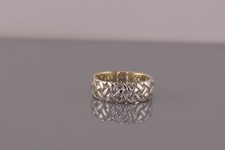 Sterling Silver 6mm Crisscross Openwork Band Ring 925 Sz: 6