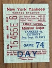 9/15/79 YANKEES/TIGERS TICKET STUB-KIRK GIBSON YANKEE STADIUM DEBUT/MORRIS W#14