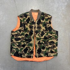 Vintage 80s Duck Camo Reversible Outdoor USA Hunting Vest Medium