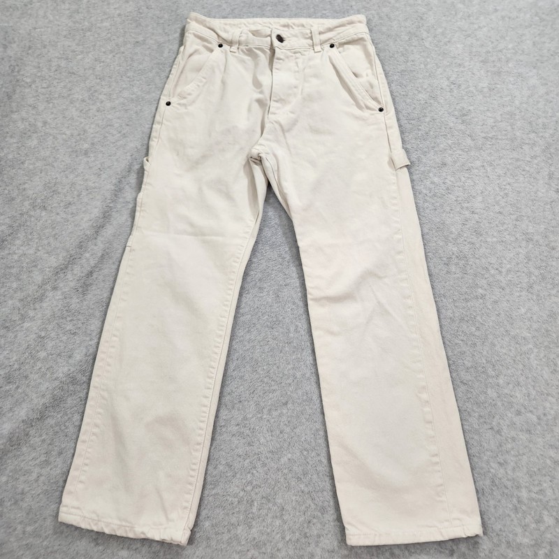 6397 Clothing Pants Womens 26 White Washed Putty Carpenter Jeans Utility Italy