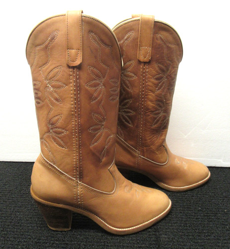 Western/Cowgirl Boots Leather Size 8 M 3" Heels See Pics!!