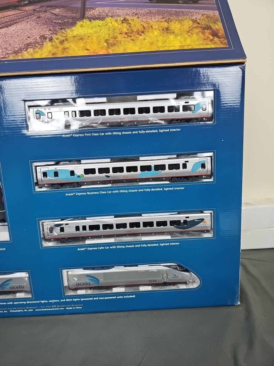 BACHMANN #01202 Spectrum Scale Amtrak Acela DCC Model Train Set With Box