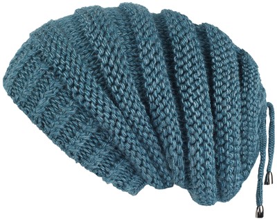 Lilax Knit Slouchy Oversized Soft Warm Winter Beanie Hat Navy Stripe