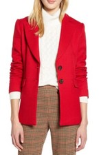 New Halogen X Atlantic-pacific Fitted Blazer - Red - Size 2 Us