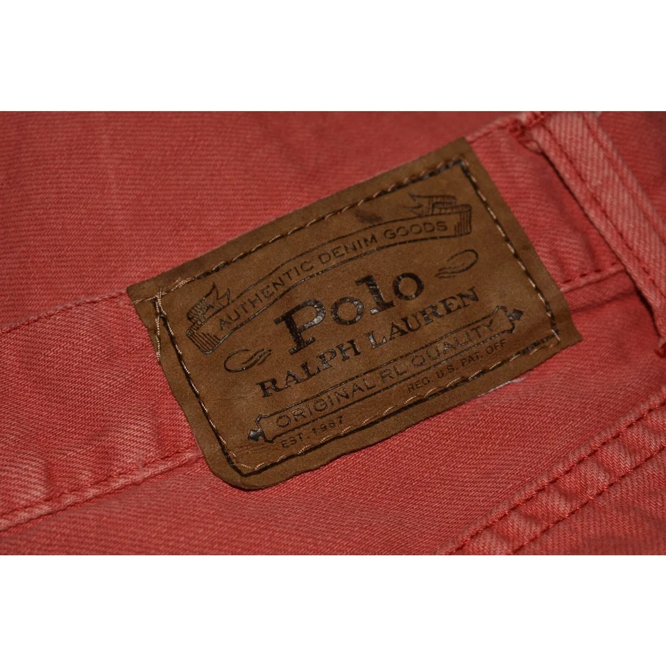 POLO RALPH LAUREN $50 необработанный потертый кромки Sullivan тонкий Jean короткие красный мальчик M 10-12 - Изображение 3 из 4