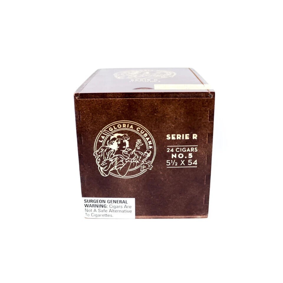 La Gloria Cubana No. 5 Serie R Empty Wooden Cigar Box 6" x 4.5" x 4.75"