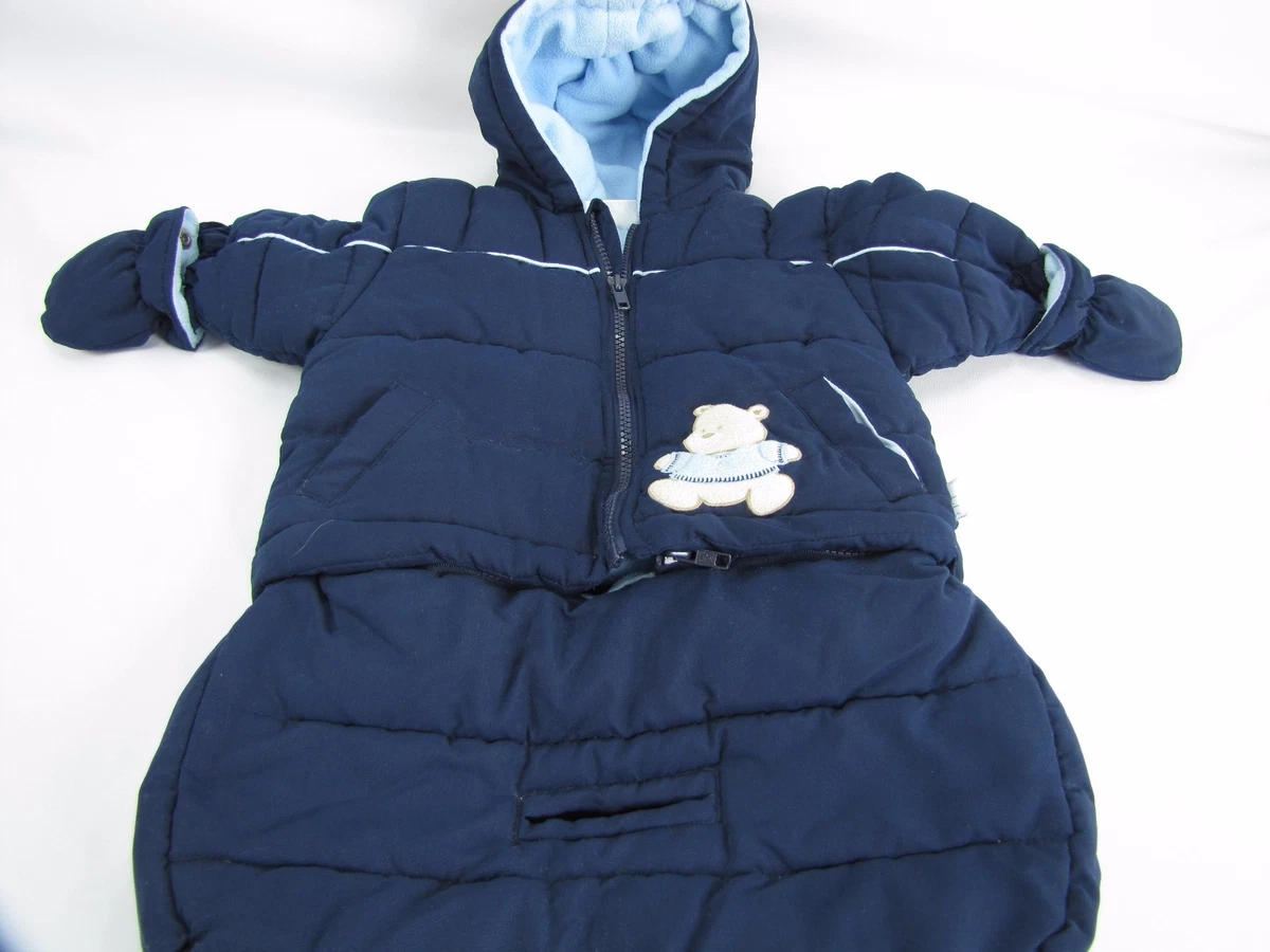 Boys light Blue bon Bebe snow suit car seat jacket coat size 0/9 months