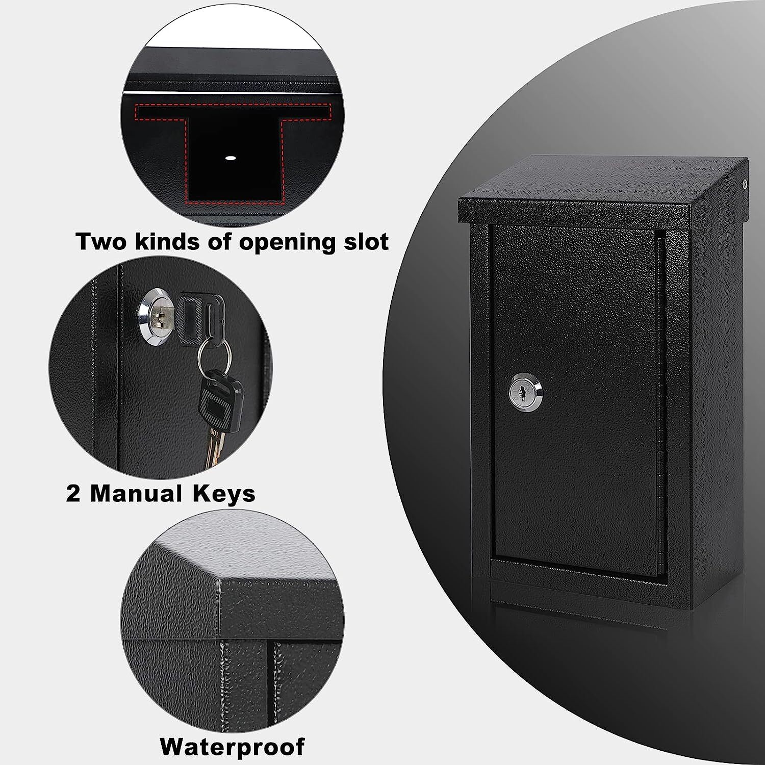 WallMounted Key Drop Lock Box Automotive with Key Lock Metal Mailbox Indoor&... eBay