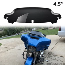 4.5" Black Wave Windshield Windscreen For Harley Street Electra Glide 2014-2024