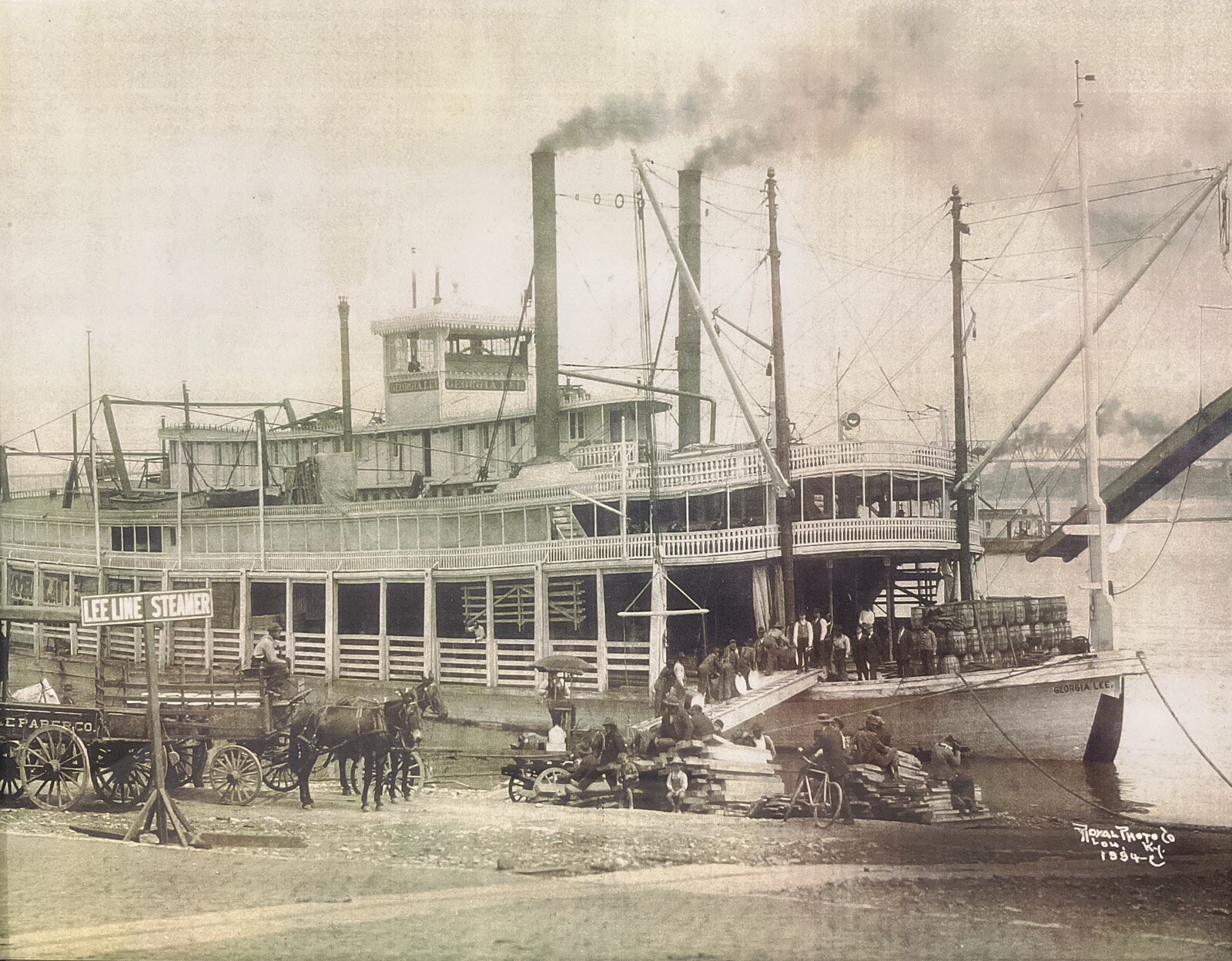 Antique Late 19th C. Framed Photo of Steamboat Lee in