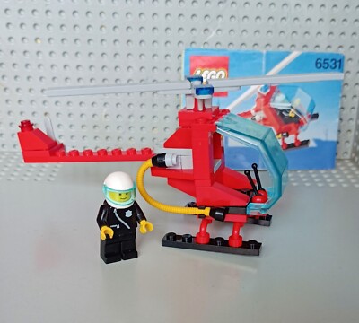 Lego System 6531/1991 Vintage Feuerwehr Hubschrauber kpl. mit OBA