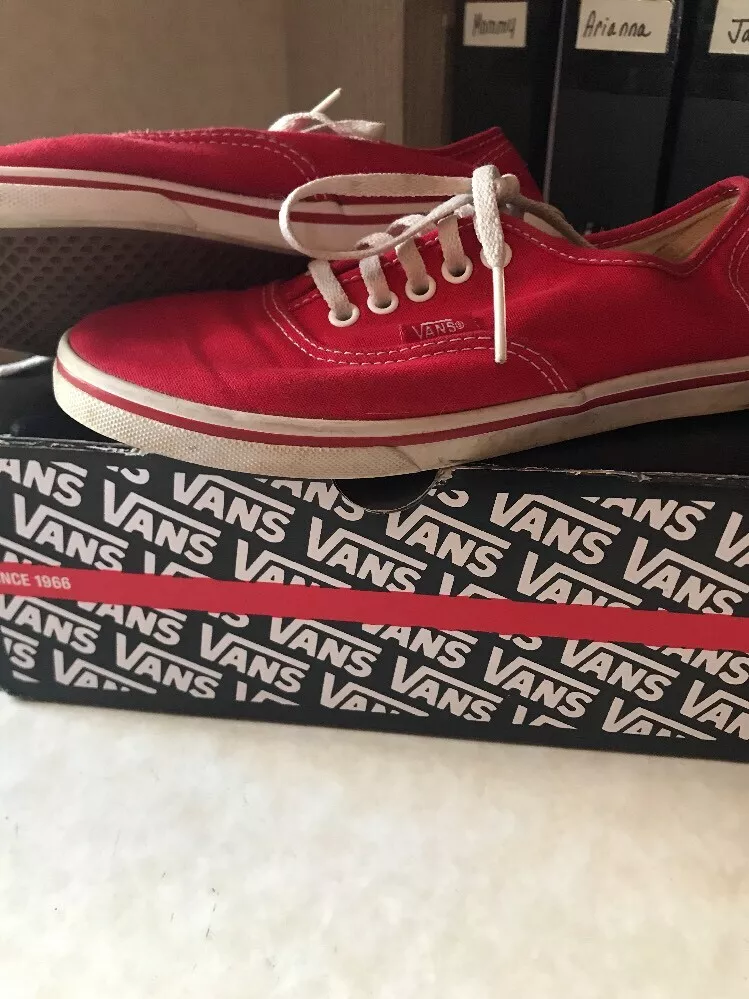 Red Vans Off Wall Canvas Tennis Shoes Sneakers Women&#039;s 6 Men&#039;s 4.5 | eBay