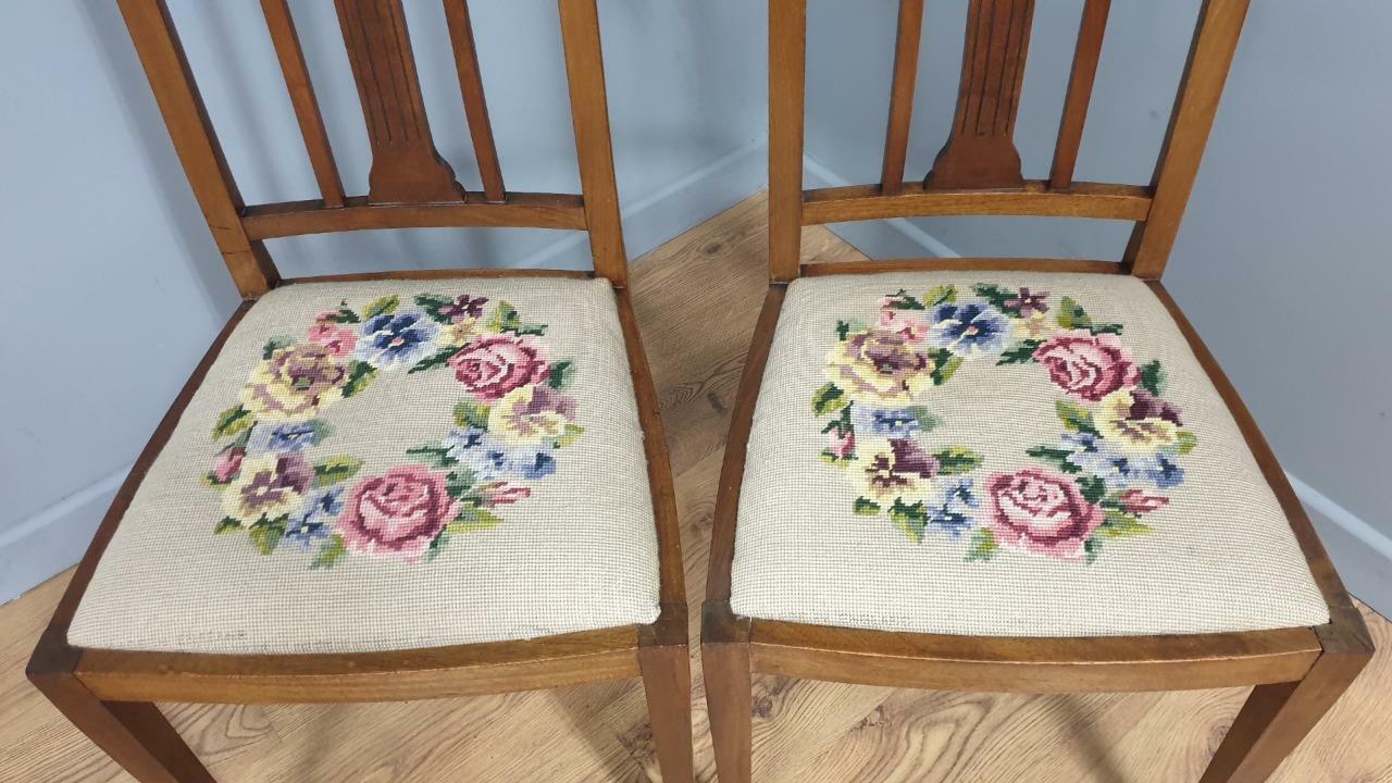 Victorian Pair of Hand Made Needlepoint Bedroom Chairs eBay