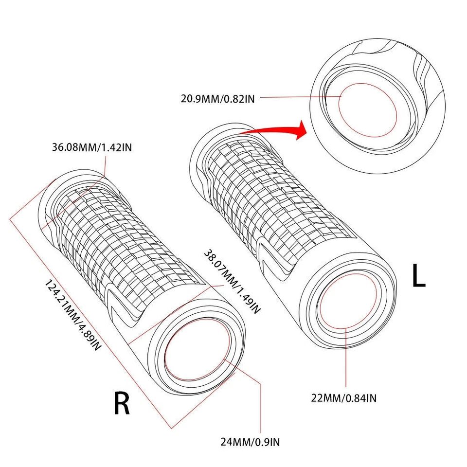 7/8" Hand Grips Handle Bar Rubber Gel For KAWASAKI NINJA ZX10R ZX-10R ZX Foto 2 de 4