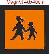 Schulbusschilder, Schulbusschild Warntafel, Magnetschild 40 x 40 cm Schulbus