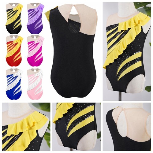 Kids Girls Unitard Performance Bodysuit Modern Jumpsuit Ballerina Leotard Gym - Picture 5 of 53