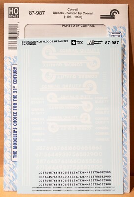 Microscale Decal #87-987 Conrail - CR -- ''Quality'' Diesels Repainted by Conrail