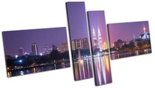 Listing image for Kuala Lumpur Asia City Night Light City MULTI CANVAS WALL ART Picture Print