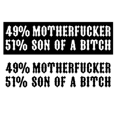 BLACK - 1% Biker Sticker ''Motherfucker Bitch'' freihstehender Aufkleber Oldschool