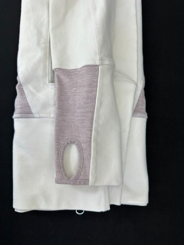 Lululemon Stride Hoodie Women’s Size 6 White Heather Full Zip Up Thumb Holes - Picture 14 of 15