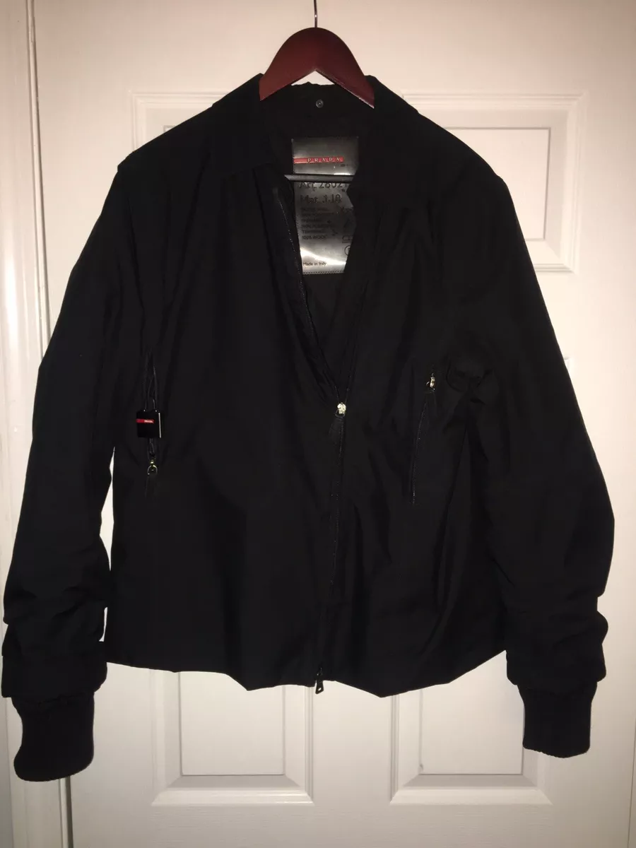 Vintage Prada Sport Windbreaker Moto Gore-tex Jacket Men's S-M 48 Black