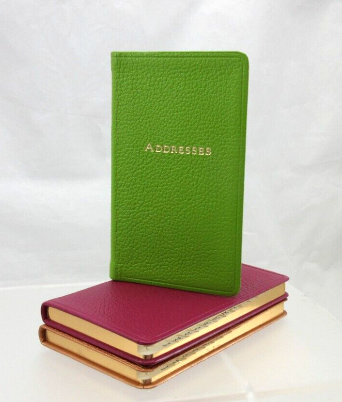 Address Book Pocket Size 3x5" Soft Leather Cover Graphic Image List$40 Green
