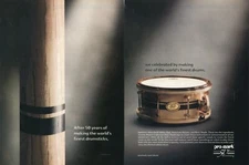 2006 2pg Print Ad ProMark 50th Anniv Snare Drum Japanese Shira Kashi White Oak