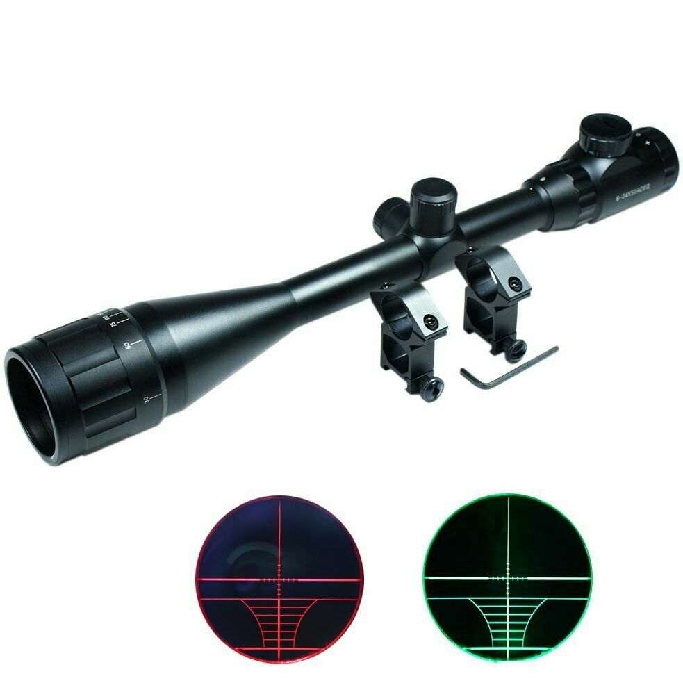 6-24x50 AOEG Hunting Rifle Scope Red Green Dual illuminated