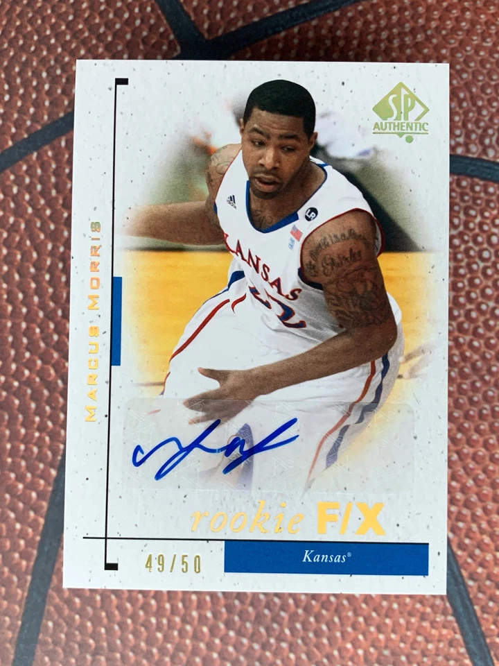 RARO 🔥2011-12 SP Auténtico MARCUS MORRIS RC AUTOMÁTICO #/50 novato F/X autógrafo 🏀 Foto 3 de 4