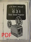 Instructions cine projector BELL & HOWELL 631 16mm sound projector COPY Email/CD