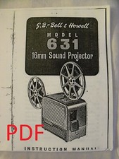 Instructions cine projector BELL  HOWELL 631 16mm sound projector COPY Email/CD