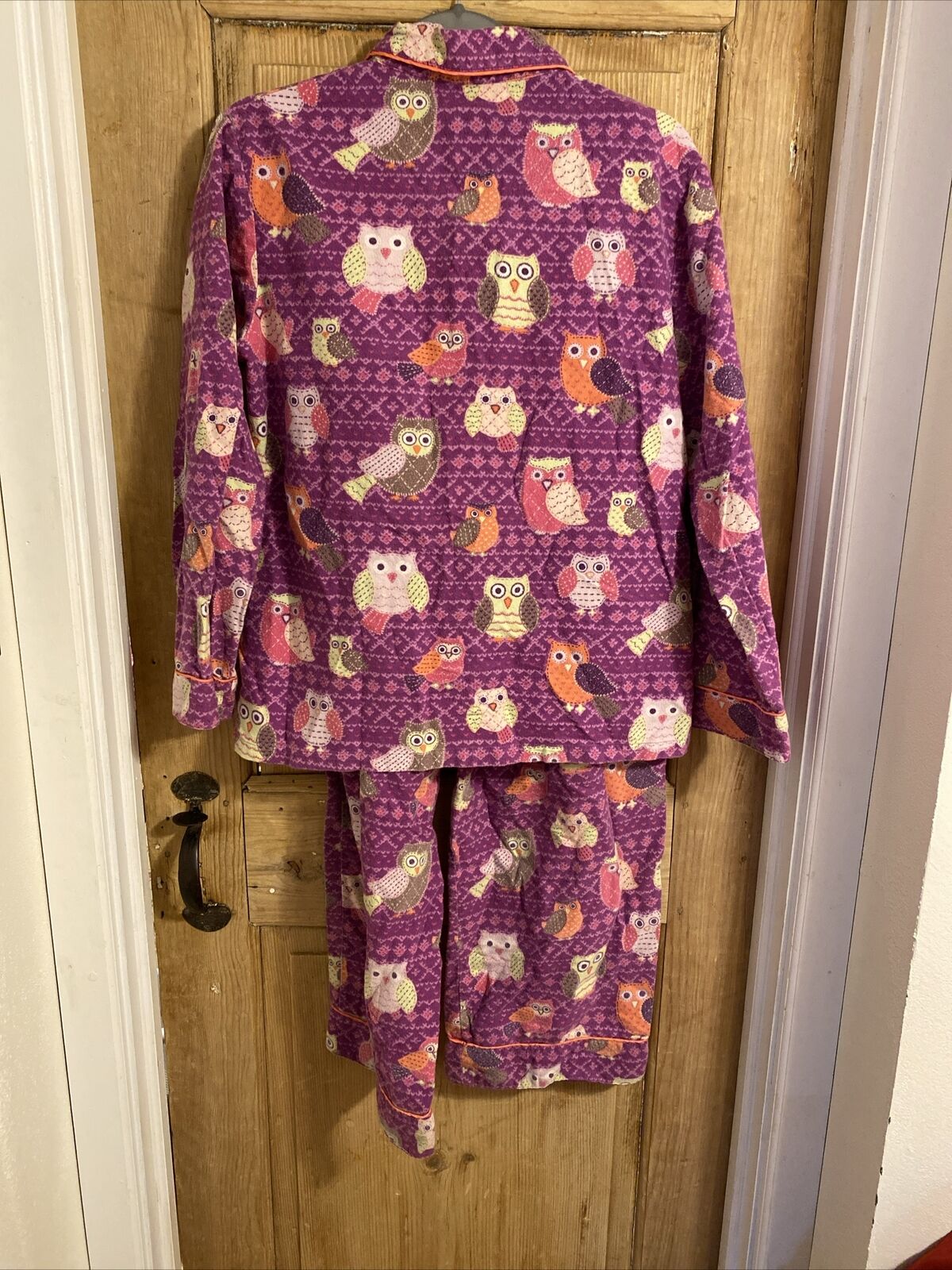 Nick & Nora Owl Flannel Pajama Set Women’s Size M… - image 6