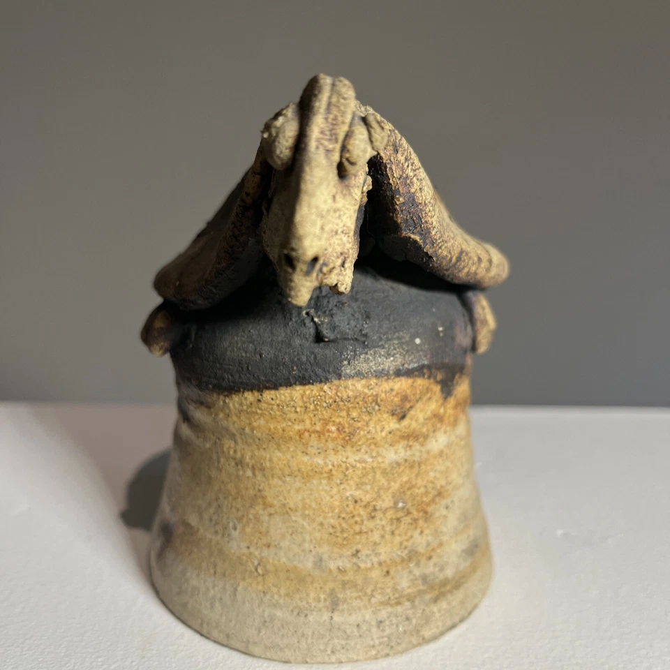 Campana de cerámica Todd Warner 1976 tortuga Charlevoix Michigan vintage Foto 3 de 4