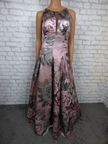 $398 Aidan Mattox Floral Jacquard Mesh Inset Fit & Flare Gown 12 NEW A464